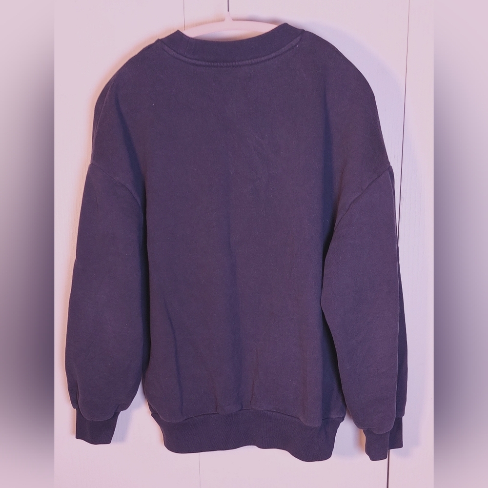 Oak + Fort Navy Varsity Graphic Sweatshirt Pullover Size Small Casual Sport Club - Picture 5 of 11